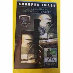 Sharper Image Clip On Smartphone Cell Phone Telescope And Tripod Set